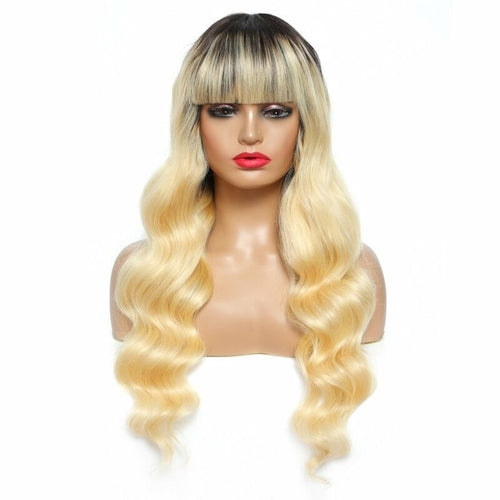 #1B/613 Body Wave 180% Density #613 Wig with Bang 200% Density Human H