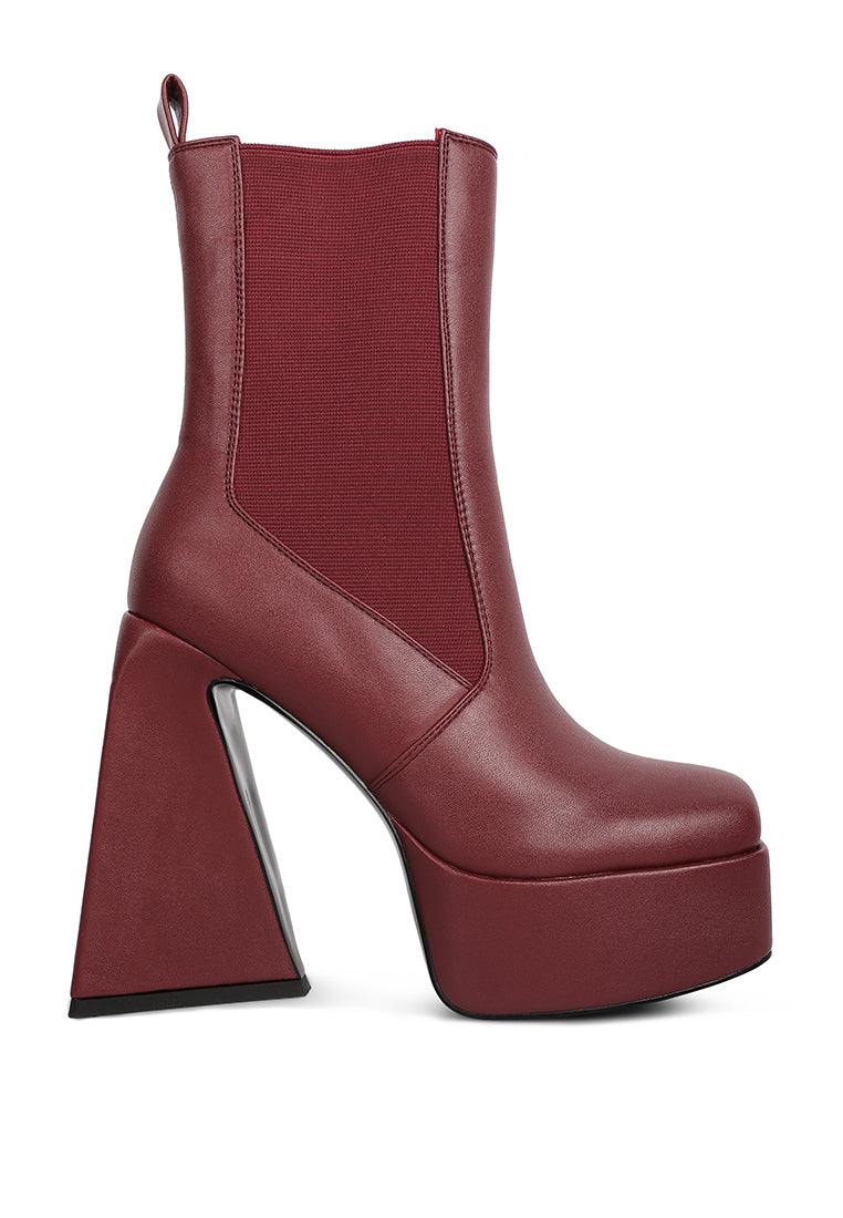 Frosty High Platform Block Heel Chelsea Boot