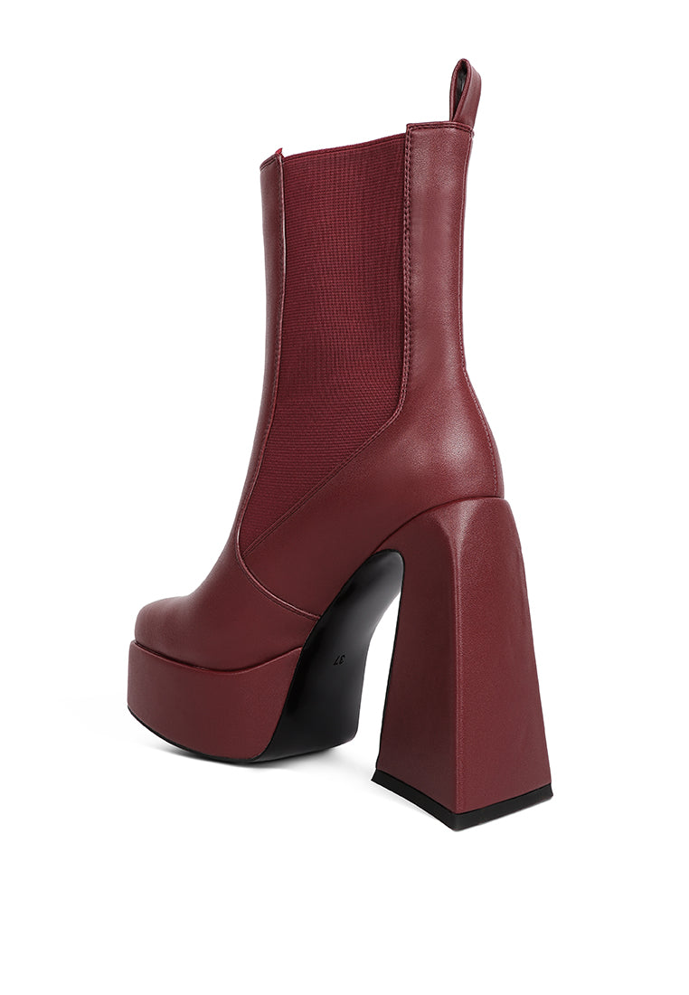 Frosty High Platform Block Heel Chelsea Boot