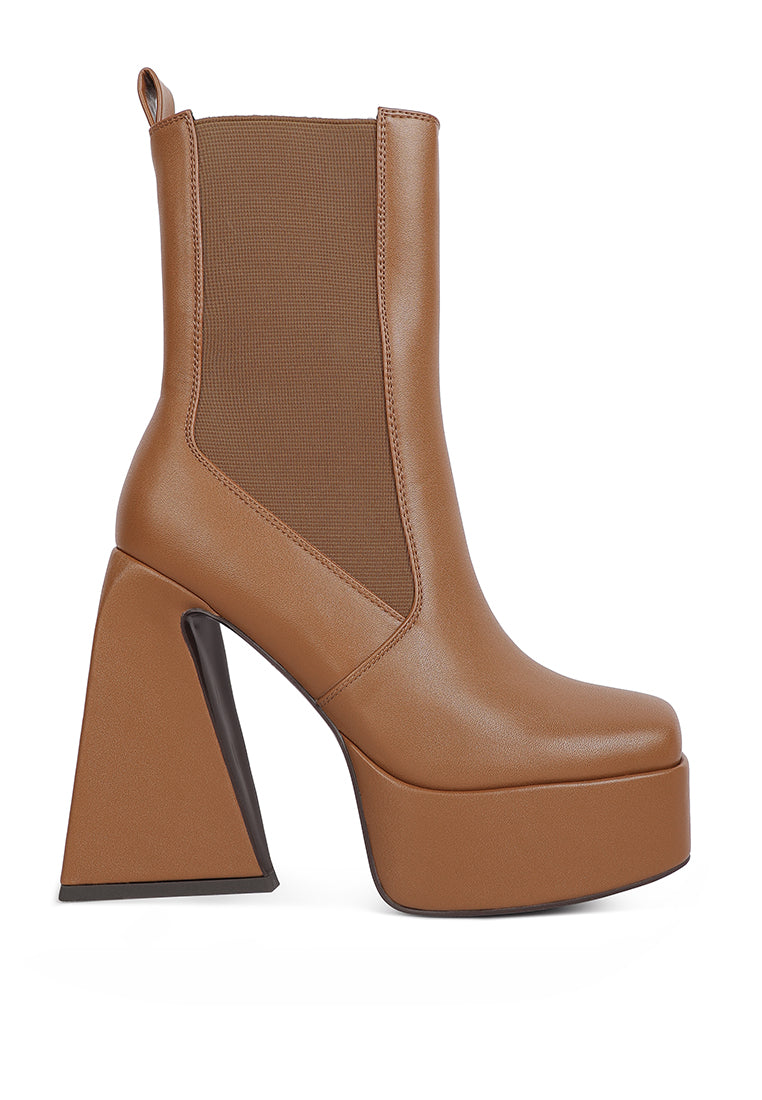 Frosty High Platform Block Heel Chelsea Boot