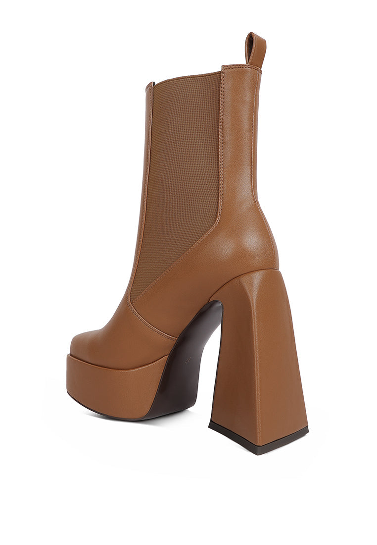 Frosty High Platform Block Heel Chelsea Boot