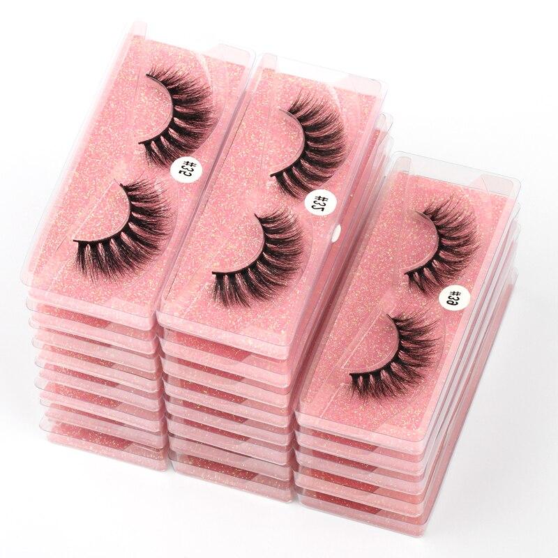 Mink Eye Lashes Wholesale 20/30/40/100 PCS  Mink Fluffy Fake Eyelashes